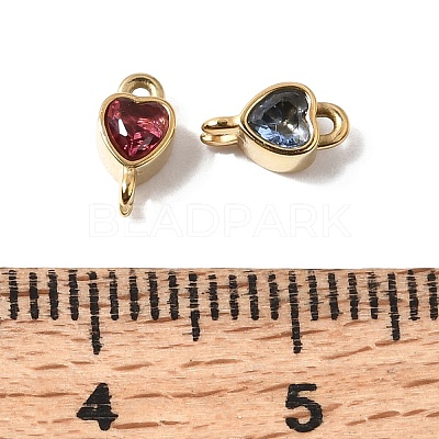 12 Colors 304 Stainless Steel Pave Cubic Zirconia Geometric Connector Charms SA-CBAFEA1-01C-G-1