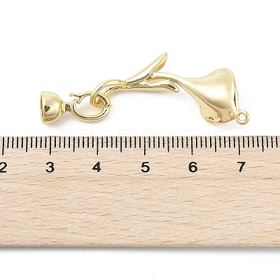 Brass Micro Pave Cubic Zirconia Fold Over Clasps KK-U059-08G-1