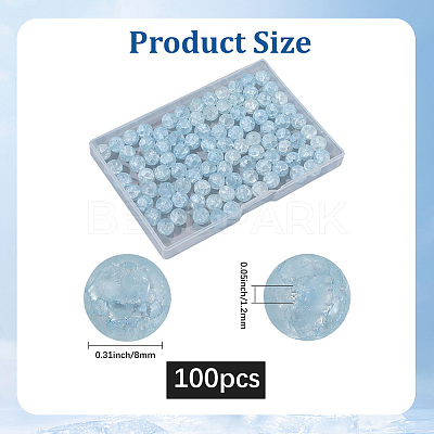 2Strands Crackle Glass Beads Strands GLAA-LT0001-01B-1