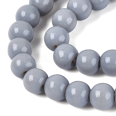 Opaque Solid Color Glass Beads Strands GLAA-T032-P6mm-25-1
