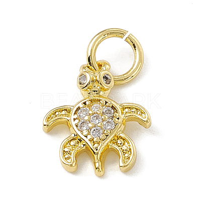 Brass Micro Pave Cubic Zirconia Charms ZIRC-F132-32G-1