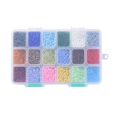 18 Colors Glass Seed Beads SEED-JP0007-03-1