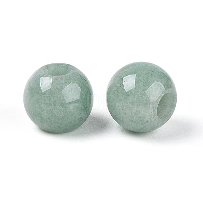 Natural Green Aventurine European Beads G-T092-14mm-12B-1