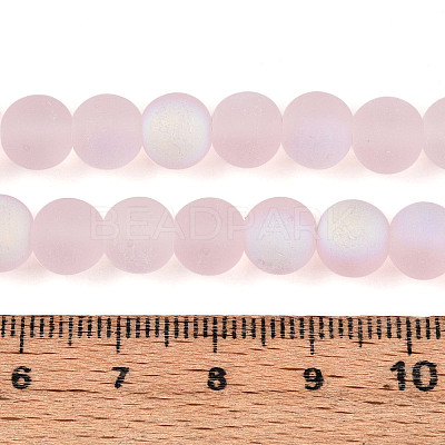 Frosted Transparent Glass Beads Strands GLAA-T032-T8mm-MBB10-1