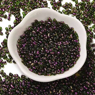 Spray Painted Glass Seed Beads SEED-F005-07A-05-1