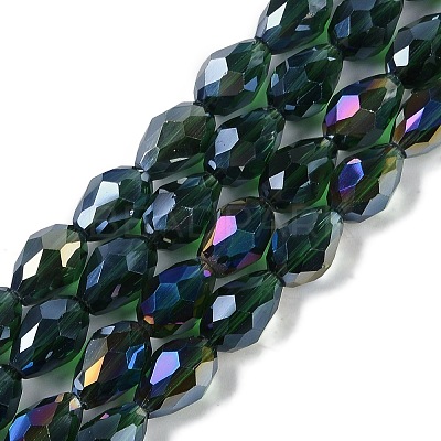 Transparent Electroplate Glass Beads Strands EGLA-N013-T8mm-B15-1