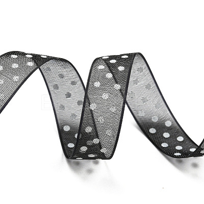 100 Yards Polka Dot Print Nylon Ribbons OCOR-G014-01G-1