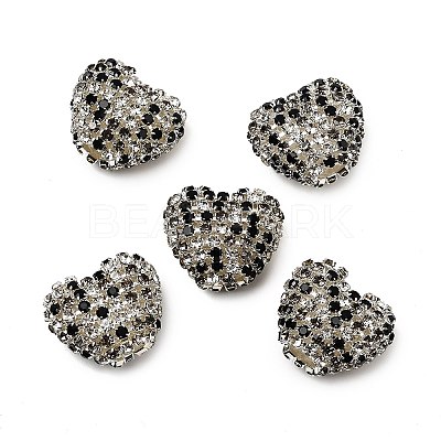 Sparkling Acrylic Heart Beads with Rhinestone Embellishment LS-OACR-NH0001-02A-06-1