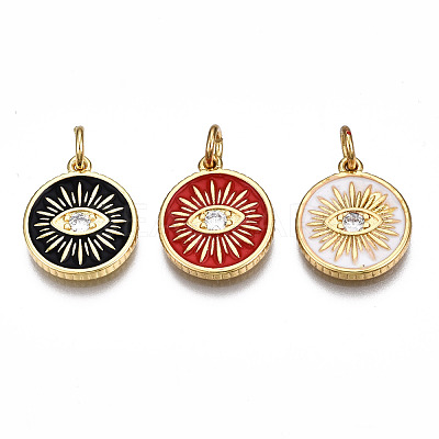 Brass Micro Pave Cubic Zirconia Pendants ZIRC-T014-041G-NF-1