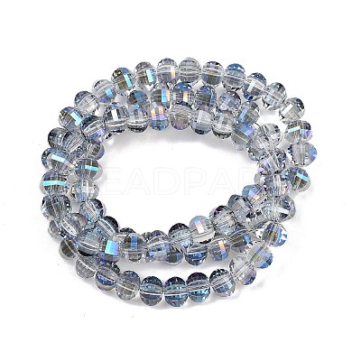 Electroplate Transparent Glass Beads Strands EGLA-B011-08A-HR02-1