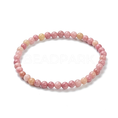 Natural Wood Lace Stone Beaded Stretch Bracelets BJEW-D446-A-27-1