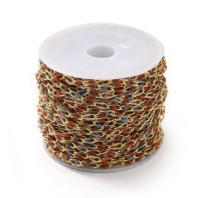 Brass Enamel Curb Chains CHC-C003-13G-19-1