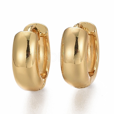 Brass Huggie Hoop Earrings EJEW-F260-04G-1