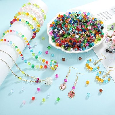 1500Pcs 15 Colors Transparent Acrylic Beads TACR-SZ0001-21B-1