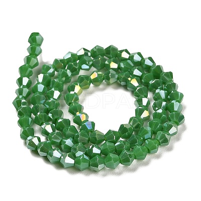 Opaque Solid Color Electroplate Glass Beads Strands EGLA-A039-P4mm-B08-1