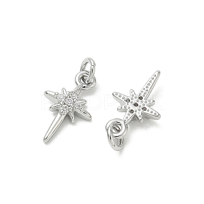 SHEGRACE Brass Micro Pave Cubic Zirconia Pendants XGRQ3D285-480P-1