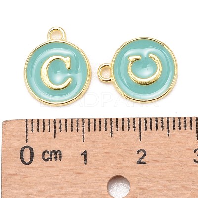 Golden Plated Alloy Enamel Charms X-ENAM-S118-05C-1