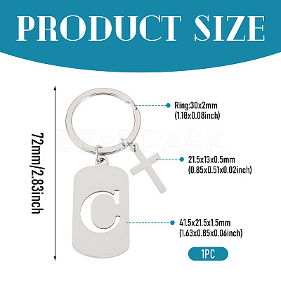 1Pc Stainless Steel Keychains KEYC-TADJ0001-08C-1