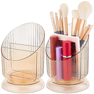 Transparent Plastic Makeup Brush Storage Organizer AJEW-WH0332-33B-1