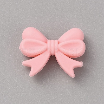 Bowknot Silicone Beads SIL-WH0010-24-1