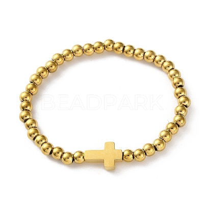 304 Stainless Steel Beaded Bracelets for Women BJEW-Z133-01G-1