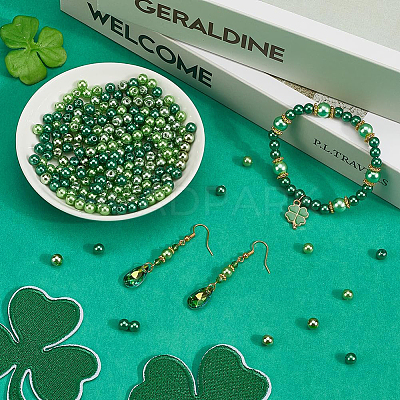 Saint Patrick's Day Acrylic/ABS Plastic Imitation Pearl OACR-SP0001-66A-02-1