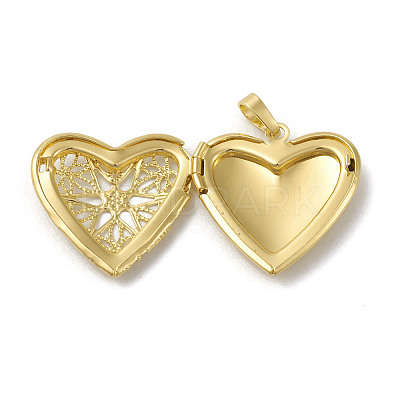 Rack Plating Brass Locket Pendants KK-G452-10G-1