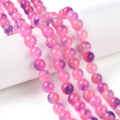 Dyed Natural White Jade Beads Strands G-T138-8mm-210-29-1