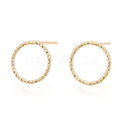 Brass Stud Earrings EJEW-N018-006-NF-1