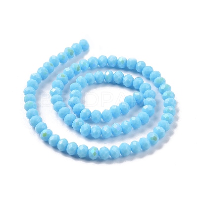 Electroplate Opaque Solid Color Glass Beads Strands EGLA-A034-P3mm-L11-1