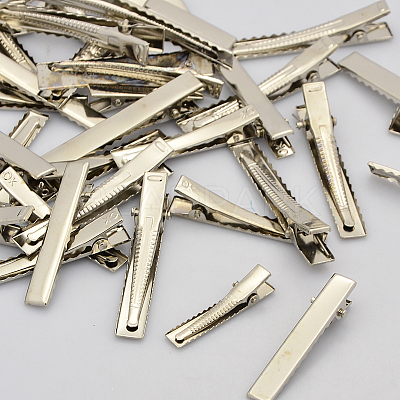 Mixed Iron Flat Alligator Hair Clip Findings IFIN-X0030-1