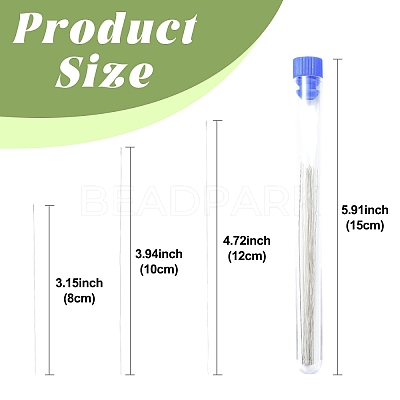 20Pcs Steel Beading Needles STAS-YW0002-91A-1
