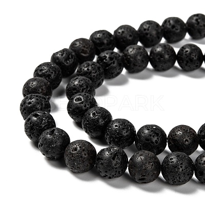 Natural Lava Rock Round Bead Strands X-G-M169-10mm-03-1