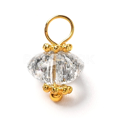 Crackle Glass Pendants PALLOY-JF00900-1