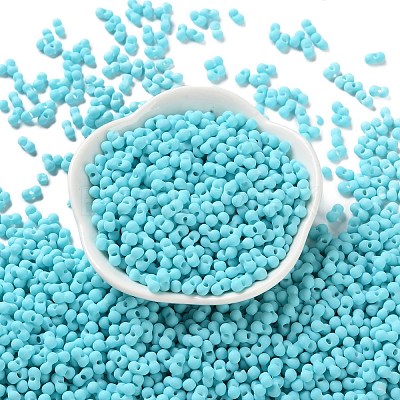 Rubberized Style Glass Seed Beads SEED-Z003-01D-1