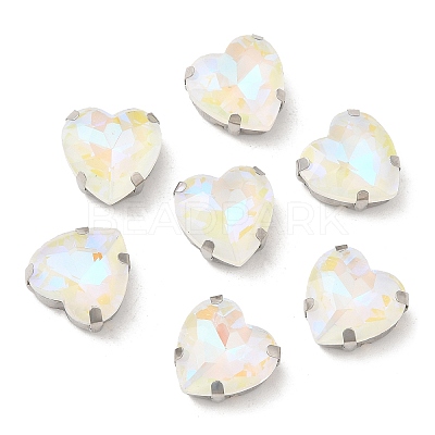Mocha Fluorescent(MI) Heart Sew on Rhinestone GGLA-C001-01A-P05-1