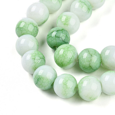 Ombre Effect Dyed Crackle Glass Beads X1-GLAA-T031-10mm-01L-1