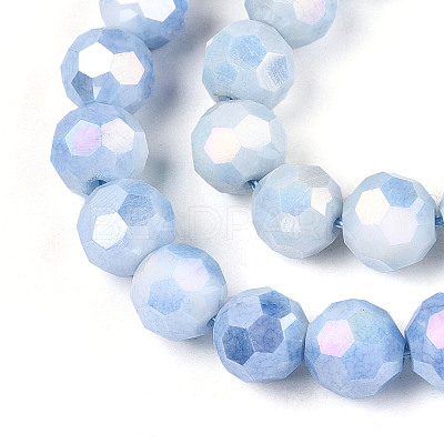 Anti-Tarnish Electroplate Glass Beads Strands EGLA-T021-8mm-15-09-1