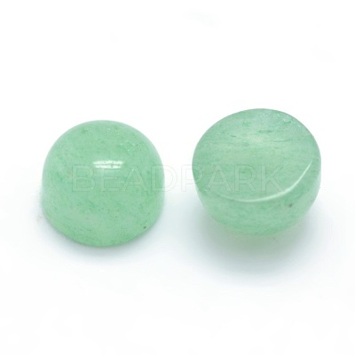 Natural Green Aventurine Cabochons X-G-P393-R15-4mm-1