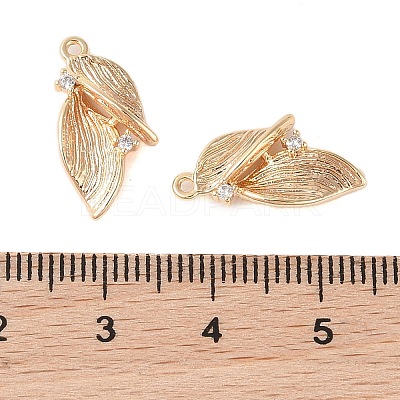 Brass Pendants with Clear Glass Rhinestone KK-N254-65G-1