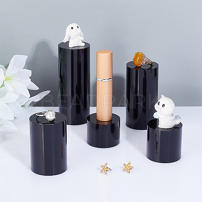 5Pcs 5 Styles Column Opaque Acrylic Jewelry Display Pedestals ODIS-FG0001-63-1