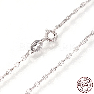 Anti-Tarnish Rhodium Plated 925 Sterling Silver Mariner Link Chain Necklaces STER-L059-13P-1
