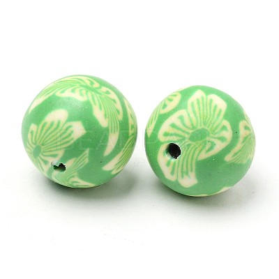 Handmade Polymer Clay Beads X-FM12mmY-1
