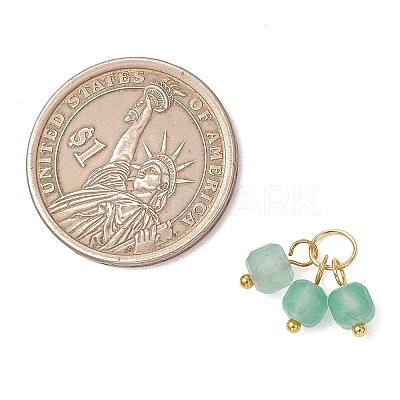 18Pcs 6 Colors Natural Flower Amazonite & White Jade & Green Aventurine & Tiger Eye Pendants PALLOY-JF05160-1