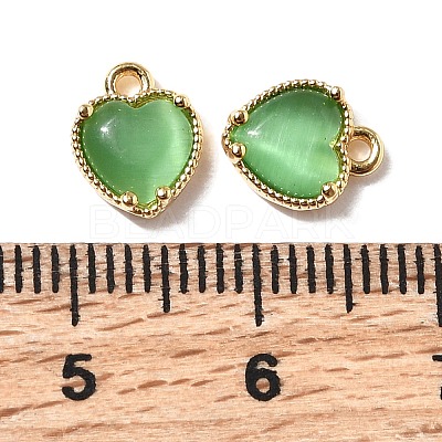 Heart Brass Charms KK-D024-02E-G-1