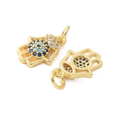 Brass Micro Pave Cubic Zirconia Charms KK-U056-47G-1