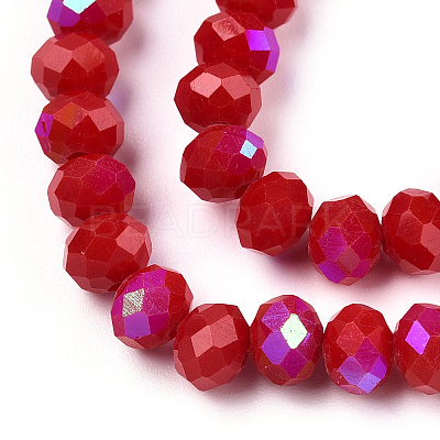 Electroplate Opaque Solid Color Glass Beads Strands EGLA-A034-P2mm-L21-1
