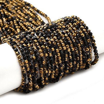 Electroplate Glass Beads Strands GLAA-H021-01B-HP04-1