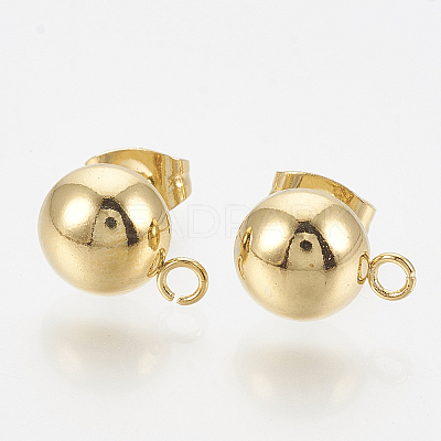 201 Stainless Steel Stud Earring Findings LS-X-STAS-Q225-16G-8mm-1