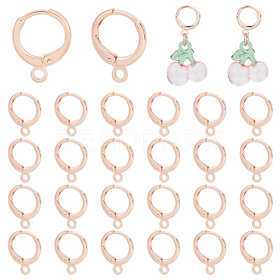50Pcs Brass Huggie Hoop Earring Findings KK-PH0005-25-1